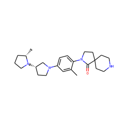 Cc1cc(N2CC[C@H](N3CCC[C@@H]3C)C2)ccc1N1CCC2(CCNCC2)C1=O ZINC000140534150