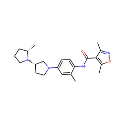 Cc1cc(N2CC[C@H](N3CCC[C@@H]3C)C2)ccc1NC(=O)c1c(C)noc1C ZINC000043204905