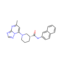 Cc1cc(N2CCC[C@@H](C(=O)Nc3ccc4ccccc4c3)C2)n2ncnc2n1 ZINC000584905396