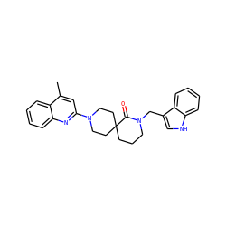Cc1cc(N2CCC3(CCCN(Cc4c[nH]c5ccccc45)C3=O)CC2)nc2ccccc12 ZINC000096173203