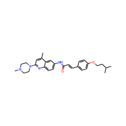 Cc1cc(N2CCN(C)CC2)nc2ccc(NC(=O)/C=C/c3ccc(OCCC(C)C)cc3)cc12 ZINC000020114421