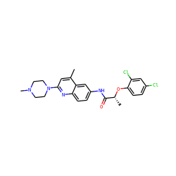 Cc1cc(N2CCN(C)CC2)nc2ccc(NC(=O)[C@@H](C)Oc3ccc(Cl)cc3Cl)cc12 ZINC000020114431