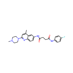 Cc1cc(N2CCN(C)CC2)nc2ccc(NC(=O)CCC(=O)Nc3ccc(F)cc3)cc12 ZINC000013671927