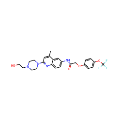Cc1cc(N2CCN(CCO)CC2)nc2ccc(NC(=O)COc3ccc(OC(F)(F)F)cc3)cc12 ZINC000028569672
