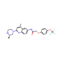 Cc1cc(N2CCN[C@H](C)C2)nc2ccc(NC(=O)COc3ccc(OC(F)(F)F)cc3)cc12 ZINC000028570525