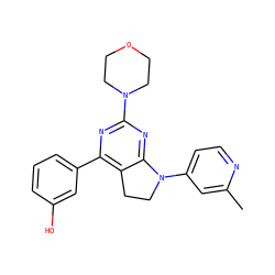 Cc1cc(N2CCc3c(-c4cccc(O)c4)nc(N4CCOCC4)nc32)ccn1 ZINC000095597973