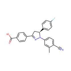 Cc1cc(N2N=C(c3ccc(C(=O)O)cc3)C[C@H]2c2ccc(F)cc2)ccc1C#N ZINC000058576529