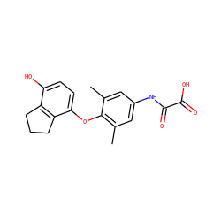 Cc1cc(NC(=O)C(=O)O)cc(C)c1Oc1ccc(O)c2c1CCC2 ZINC000001549243