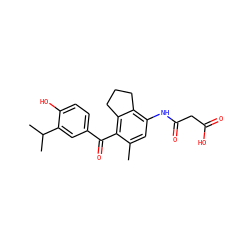 Cc1cc(NC(=O)CC(=O)O)c2c(c1C(=O)c1ccc(O)c(C(C)C)c1)CCC2 ZINC000034374801