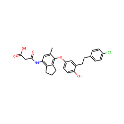 Cc1cc(NC(=O)CC(=O)O)c2c(c1Oc1ccc(O)c(CCc3ccc(Cl)cc3)c1)CCC2 ZINC000095597580