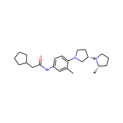 Cc1cc(NC(=O)CC2CCCC2)ccc1N1CC[C@H](N2CCC[C@@H]2C)C1 ZINC000059262437