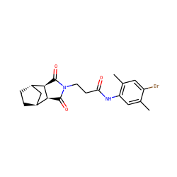 Cc1cc(NC(=O)CCN2C(=O)[C@H]3[C@H]4CC[C@@H](C4)[C@H]3C2=O)c(C)cc1Br ZINC000100507170