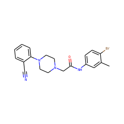 Cc1cc(NC(=O)CN2CCN(c3ccccc3C#N)CC2)ccc1Br ZINC000095606560