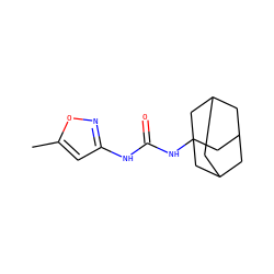 Cc1cc(NC(=O)NC23CC4CC(CC(C4)C2)C3)no1 ZINC000005926651