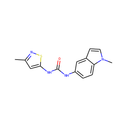 Cc1cc(NC(=O)Nc2ccc3c(ccn3C)c2)sn1 ZINC000000016912