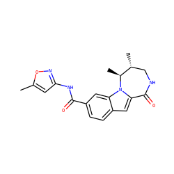 Cc1cc(NC(=O)c2ccc3cc4n(c3c2)[C@@H](C)[C@H](C)CNC4=O)no1 ZINC000147851992