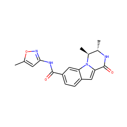 Cc1cc(NC(=O)c2ccc3cc4n(c3c2)[C@@H](C)[C@H](C)NC4=O)no1 ZINC000209970661