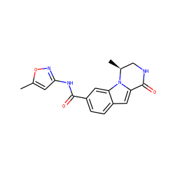 Cc1cc(NC(=O)c2ccc3cc4n(c3c2)[C@@H](C)CNC4=O)no1 ZINC000117688572