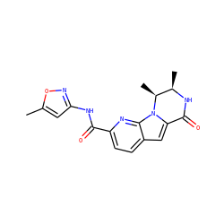 Cc1cc(NC(=O)c2ccc3cc4n(c3n2)[C@@H](C)[C@@H](C)NC4=O)no1 ZINC000117705020