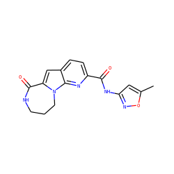Cc1cc(NC(=O)c2ccc3cc4n(c3n2)CCCNC4=O)no1 ZINC000117719620