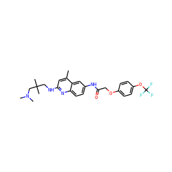 Cc1cc(NCC(C)(C)CN(C)C)nc2ccc(NC(=O)COc3ccc(OC(F)(F)F)cc3)cc12 ZINC000028569517