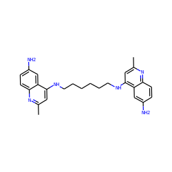 Cc1cc(NCCCCCCNc2cc(C)nc3ccc(N)cc23)c2cc(N)ccc2n1 ZINC000001727083