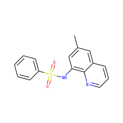 Cc1cc(NS(=O)(=O)c2ccccc2)c2ncccc2c1 ZINC000074795398