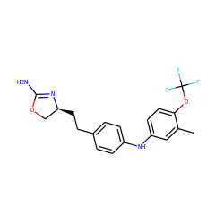 Cc1cc(Nc2ccc(CC[C@H]3COC(N)=N3)cc2)ccc1OC(F)(F)F ZINC000169701156