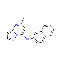 Cc1cc(Nc2ccc3ccccc3c2)n2nccc2n1 ZINC000095556892