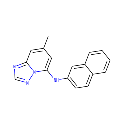 Cc1cc(Nc2ccc3ccccc3c2)n2ncnc2c1 ZINC000095553454