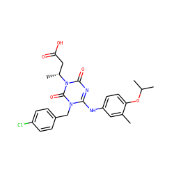 Cc1cc(Nc2nc(=O)n([C@H](C)CC(=O)O)c(=O)n2Cc2ccc(Cl)cc2)ccc1OC(C)C ZINC000200526529