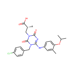 Cc1cc(Nc2nc(=O)n(C[C@@H](C)C(=O)O)c(=O)n2Cc2ccc(Cl)cc2)ccc1OC(C)C ZINC000200522311