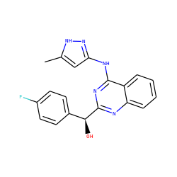 Cc1cc(Nc2nc([C@@H](O)c3ccc(F)cc3)nc3ccccc23)n[nH]1 ZINC000095079936