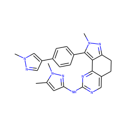 Cc1cc(Nc2ncc3c(n2)-c2c(nn(C)c2-c2ccc(-c4cnn(C)c4)cc2)CC3)nn1C ZINC000224941339