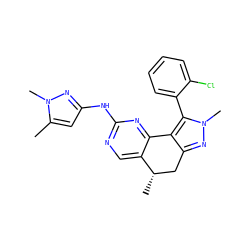 Cc1cc(Nc2ncc3c(n2)-c2c(nn(C)c2-c2ccccc2Cl)C[C@@H]3C)nn1C ZINC000169702159