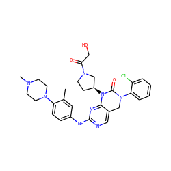 Cc1cc(Nc2ncc3c(n2)N([C@H]2CCN(C(=O)CO)C2)C(=O)N(c2ccccc2Cl)C3)ccc1N1CCN(C)CC1 ZINC001772604998