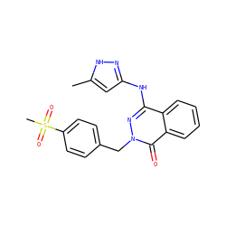 Cc1cc(Nc2nn(Cc3ccc(S(C)(=O)=O)cc3)c(=O)c3ccccc23)n[nH]1 ZINC000035932954