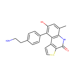Cc1cc(O)c(-c2ccc(CCN)cc2)c2c1[nH]c(=O)c1sccc12 ZINC000149516236