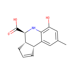 Cc1cc(O)c2c(c1)[C@@H]1C=CC[C@@H]1[C@@H](C(=O)O)N2 ZINC000169299110