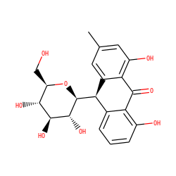 Cc1cc(O)c2c(c1)[C@H]([C@@H]1O[C@H](CO)[C@@H](O)[C@H](O)[C@H]1O)c1cccc(O)c1C2=O ZINC000006070252