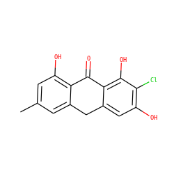 Cc1cc(O)c2c(c1)Cc1cc(O)c(Cl)c(O)c1C2=O ZINC000000006578