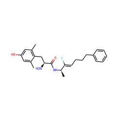 Cc1cc(O)cc(C)c1C[C@H](N)C(=O)N[C@H](C)/C(F)=C/CCCc1ccccc1 ZINC000013448017