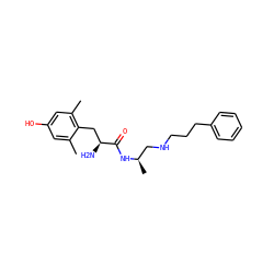 Cc1cc(O)cc(C)c1C[C@H](N)C(=O)N[C@H](C)CNCCCc1ccccc1 ZINC000013447986