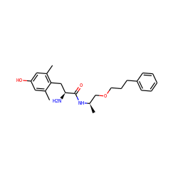 Cc1cc(O)cc(C)c1C[C@H](N)C(=O)N[C@H](C)COCCCc1ccccc1 ZINC000013448002