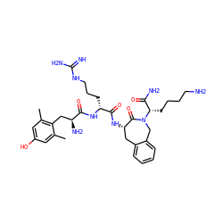 Cc1cc(O)cc(C)c1C[C@H](N)C(=O)N[C@H](CCCNC(=N)N)C(=O)N[C@H]1Cc2ccccc2CN([C@@H](CCCCN)C(N)=O)C1=O ZINC000095575662