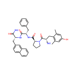 Cc1cc(O)cc(C)c1C[C@H](N)C(=O)N1CCC[C@H]1C(=O)N[C@@H](Cc1ccccc1)C(=O)N[C@H](Cc1ccc2ccccc2c1)C(N)=O ZINC000029039819