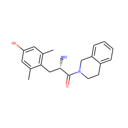Cc1cc(O)cc(C)c1C[C@H](N)C(=O)N1CCc2ccccc2C1 ZINC000026651311