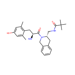 Cc1cc(O)cc(C)c1C[C@H](N)C(=O)N1Cc2ccccc2C[C@H]1CNC(=O)C(C)(C)C ZINC000013863376