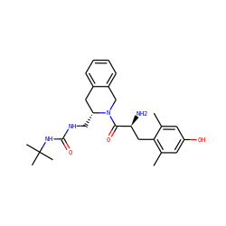 Cc1cc(O)cc(C)c1C[C@H](N)C(=O)N1Cc2ccccc2C[C@H]1CNC(=O)NC(C)(C)C ZINC000013863371