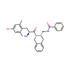 Cc1cc(O)cc(C)c1C[C@H](N)C(=O)N1Cc2ccccc2C[C@H]1CNC(=O)c1ccccc1 ZINC000013863375
